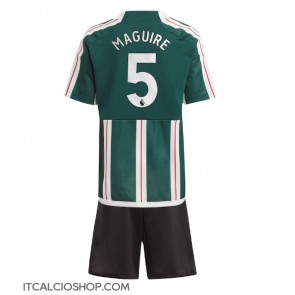Manchester United Harry Maguire #5 Seconda Maglia Bambino 2023-24 Manica Corta (+ Pantaloni corti)